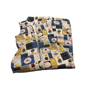 Vintage Baby Club Quilted Sleep Sack Bag Country Pattern Full Zip Cotton 110 CM